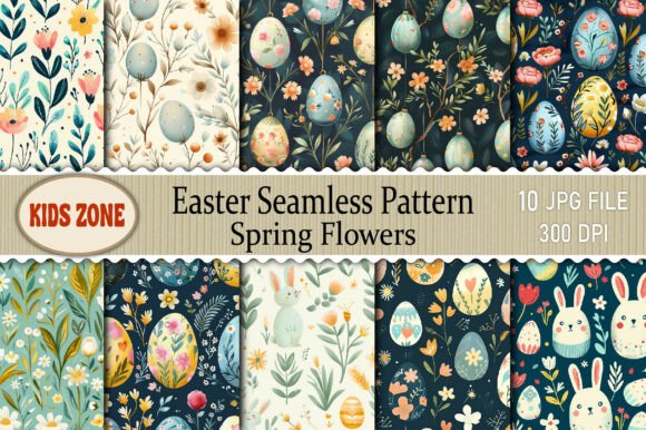 Download Easter Seamless Pattern Spring Flowers - Spring Collection