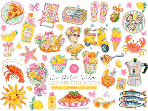 Download Dolce Vita Italian Summer PNG Clip Art - Italian Collection