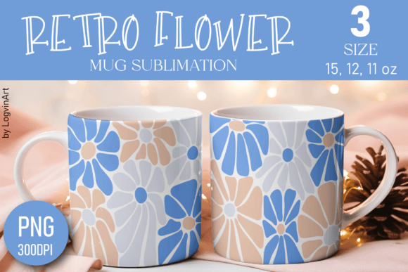 Download Retro Flower Pattern Mug | Floral Design - Design Collection