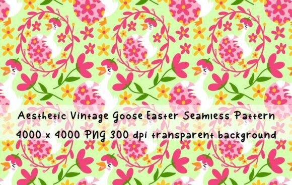 Download Aesthetic Vintage Goose Easter Pattern - Easter pattern Collection