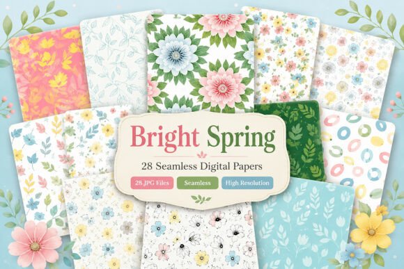 Download Seamless Bright Spring Digital Pattern - Spring Collection