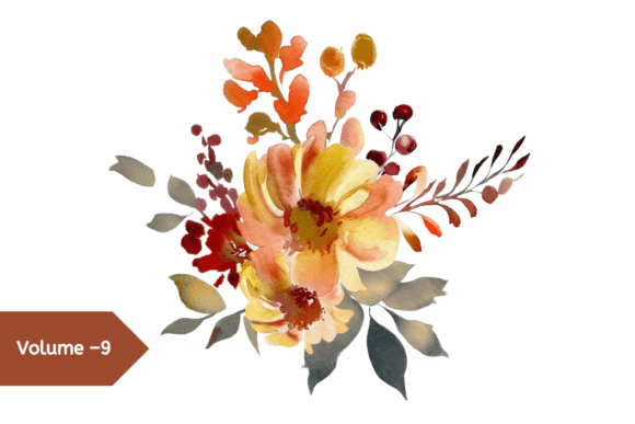Download Watercolor Vintage Fall Flowers Clipart - Fall flowers Collection