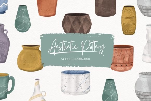 Download Aesthetic Pottery Illustration - Premium Resources