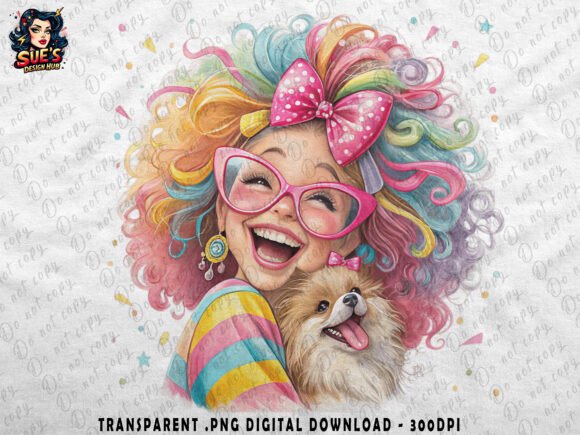 Download Rainbow Hair Girl &amp; Pup | Joyful PNG - Joyful Collection