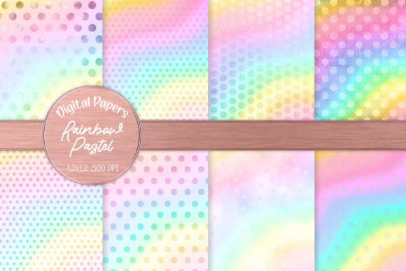 Download Metallic Pastel Rainbow Polka Dot Design - Design Collection