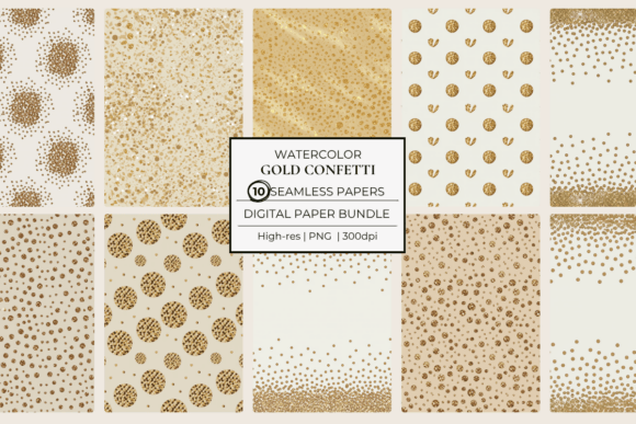 Download Gold Confetti Seamless Papers - Premium Resources