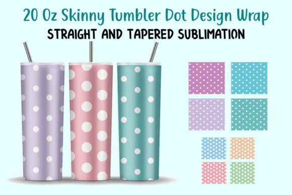 Download 20 Oz Skinny Tumbler Dot Design Wrap - Design Collection