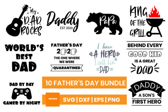 Download 10 Designs Bundle for Father's Day - Design Collection